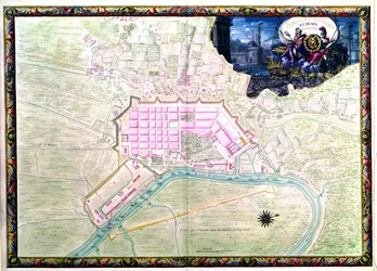 Plano de Rochefort y sus alrededores, del 